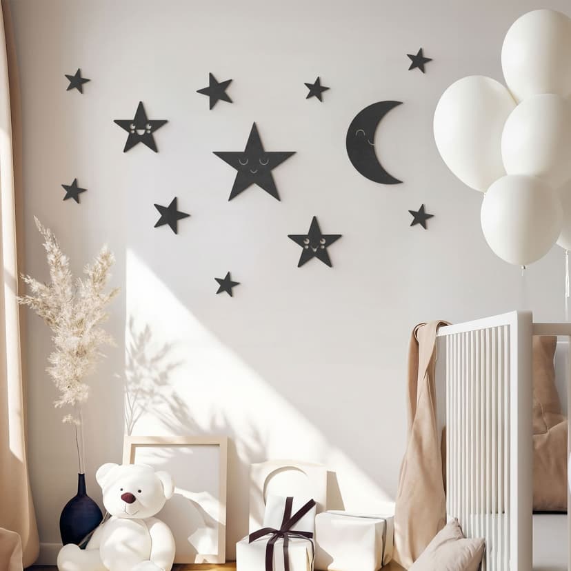Decoro MDF Set di luna e stelle - Kawaii