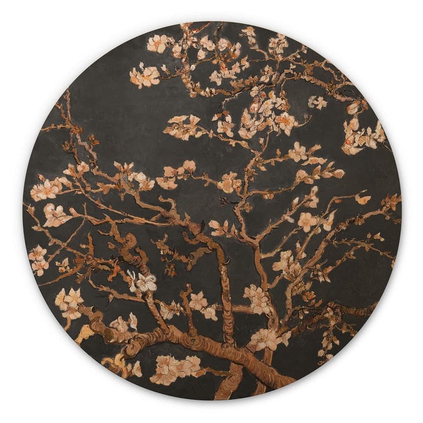 Stampa su legno van Gogh - Mandorlo in fiore autunnale - Rotondo