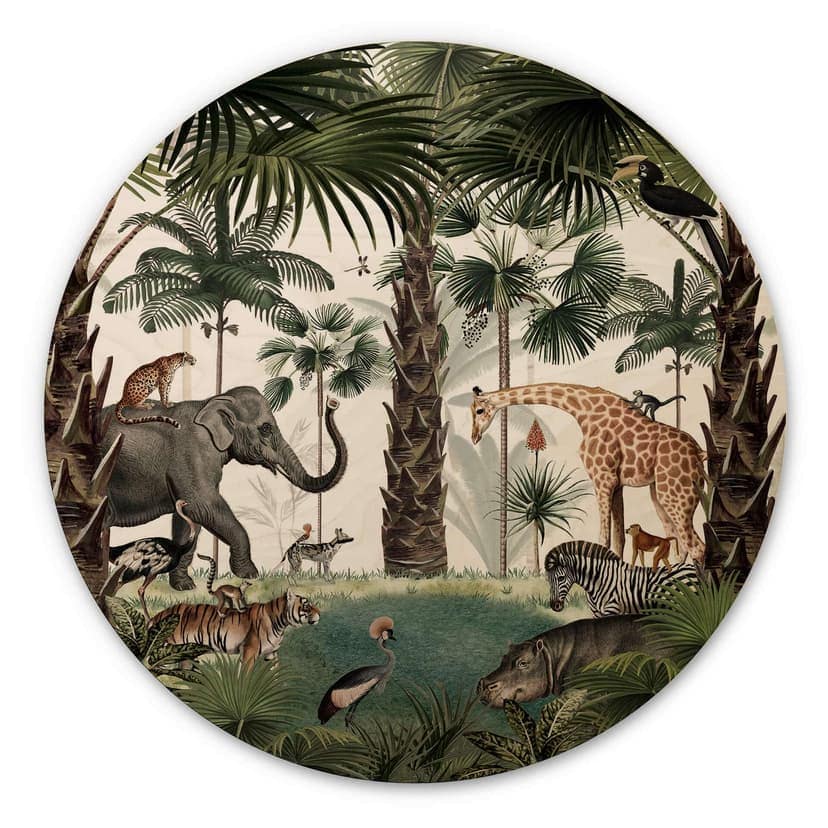 Quadro in legno Kikki Belle - Regno degli animali - Rotondo