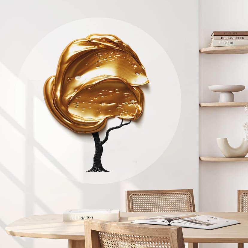 Adesivo murale con corona dorata 3D - Mielu - Rotondo