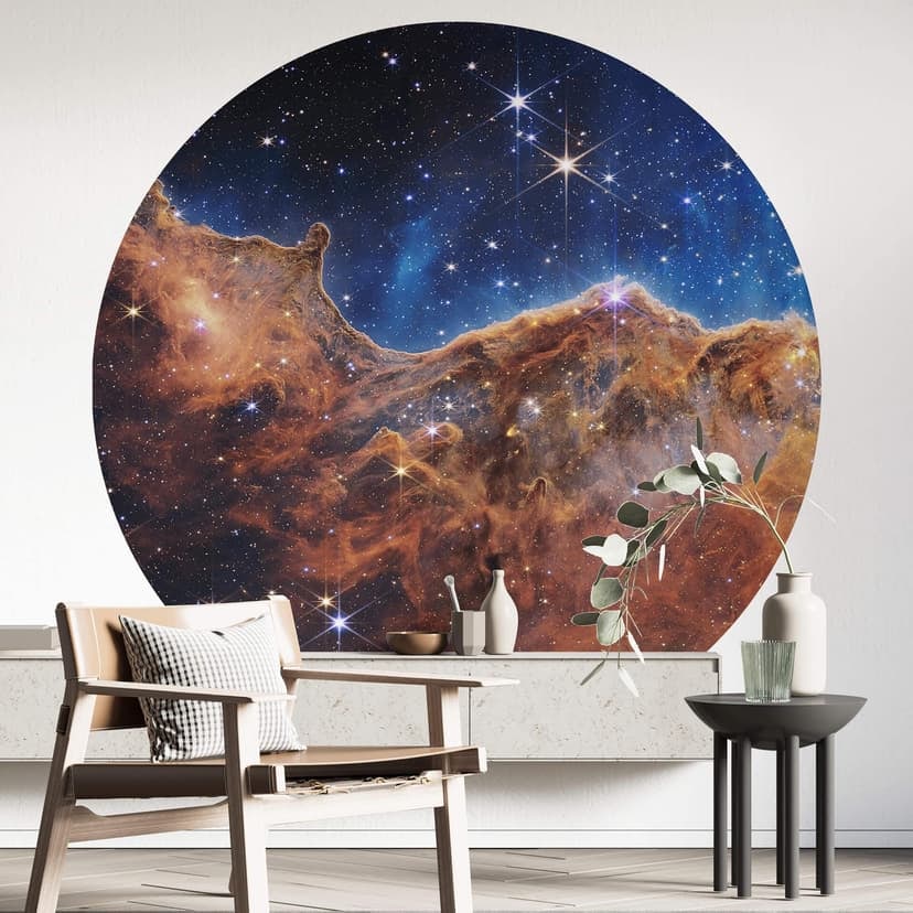 Fotomurale tondo James Webb Telescope - Carina Nebula - carta da parati in tessuto non tessuto/carta