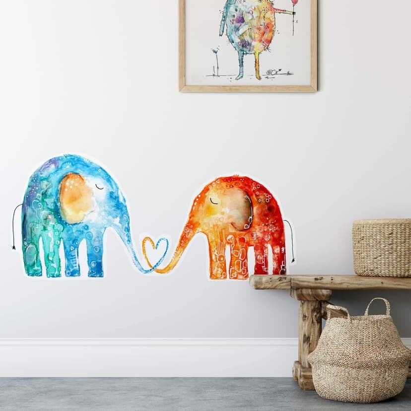 Adesivo murale - Hagenmeyer – Elefanti in love