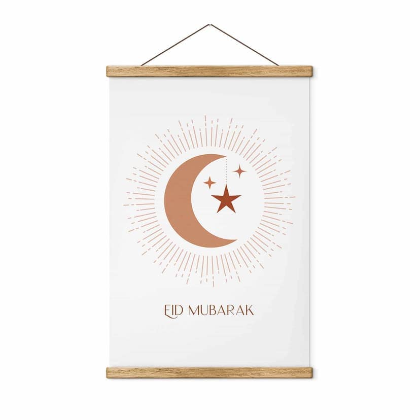 Stampe su tessuto Eid Mubarak luna crescente