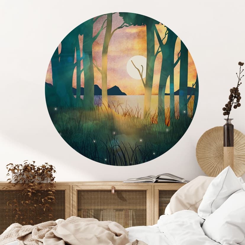 Adesivo murale Magia della foresta al tramonto - SpaceFrog Designs