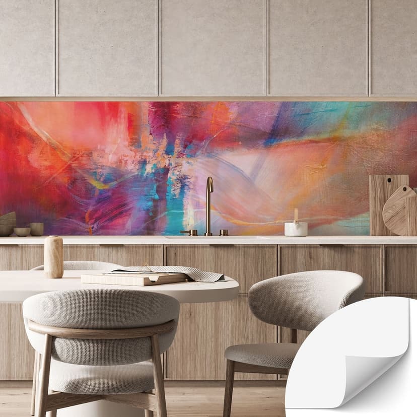 Rivestimento cucina autoadesivo Delicata nebbia di colore in movimento - Schmucker