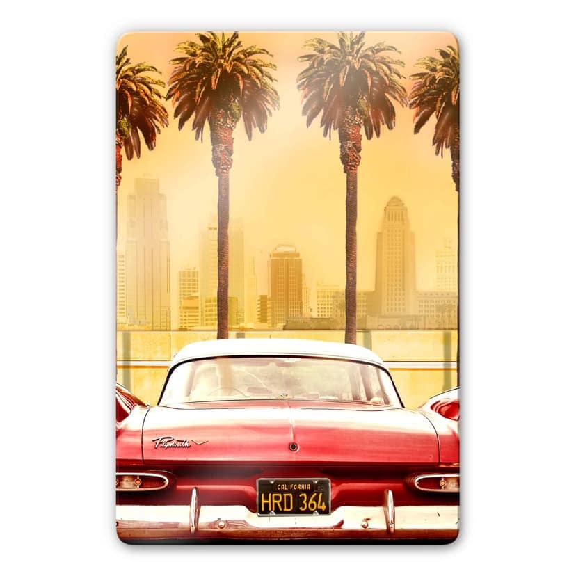 Glasbild Butterworth - Oldtimer in Los Angeles