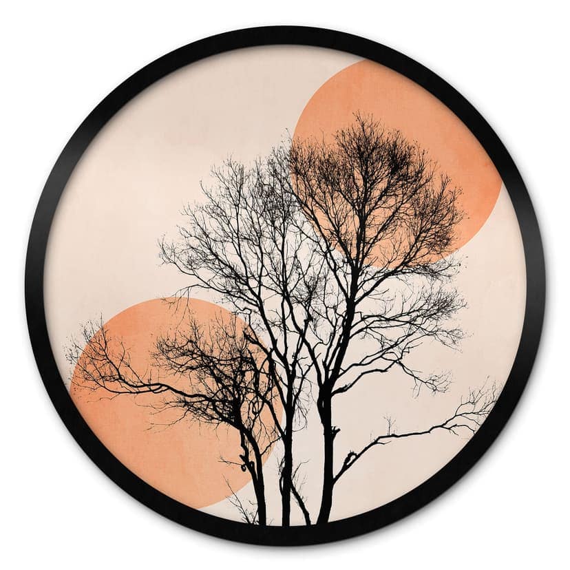 Poster Sole e luna in arancione - Kubistika