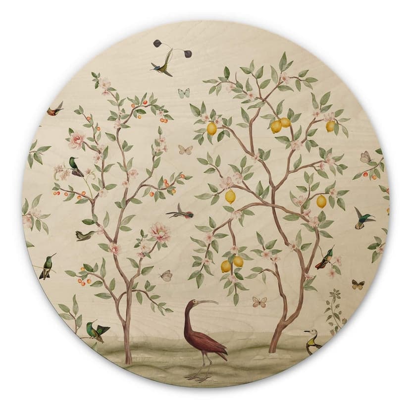 Stampa su legno Sir Edward - Lemon tree Chinoiserie - Rotondo
