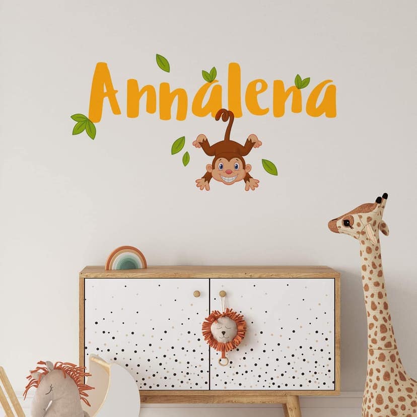 Adesivo murale Nome + Scimmia