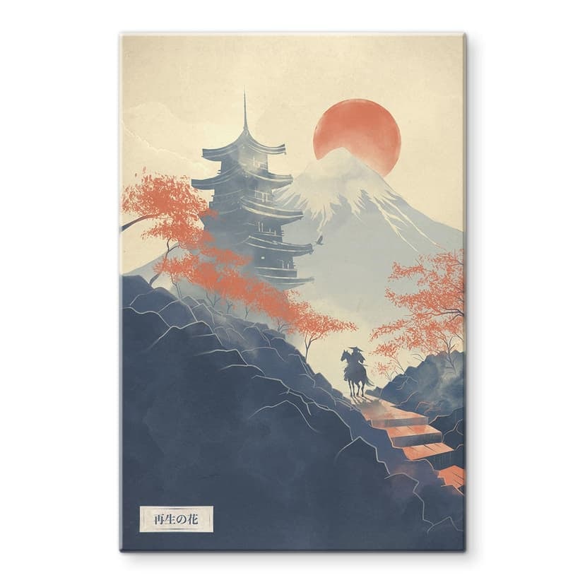 Immagine di vetro Alba sulla Pagoda | Giappone Paesaggio - Roze