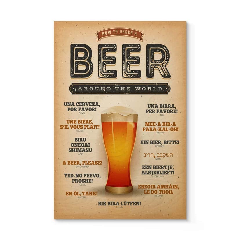 Stampa su legno Come ordinare una birra in tutto il mondo