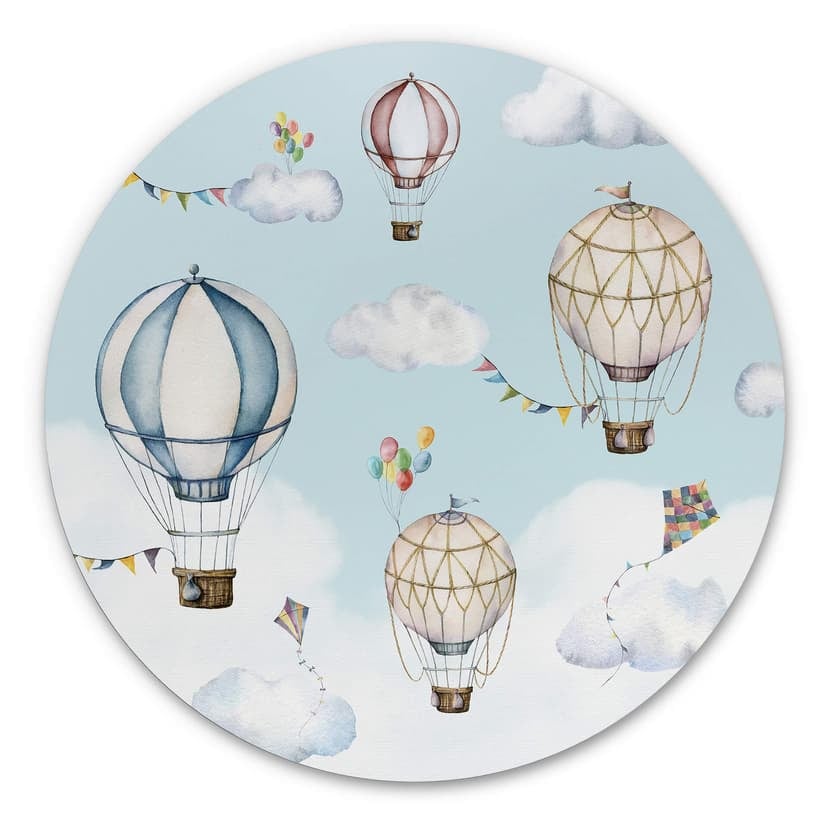 Alu-Dibond Oliver Robins - Mongolfiere - tondo