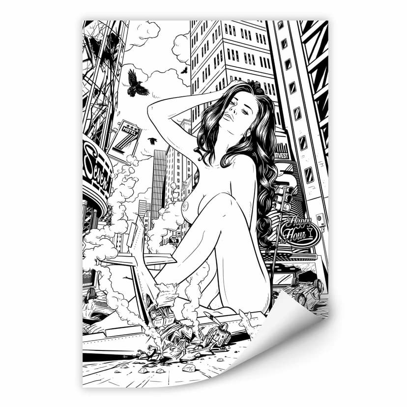 Wall print Drawstore - Desaster pin up plane crash