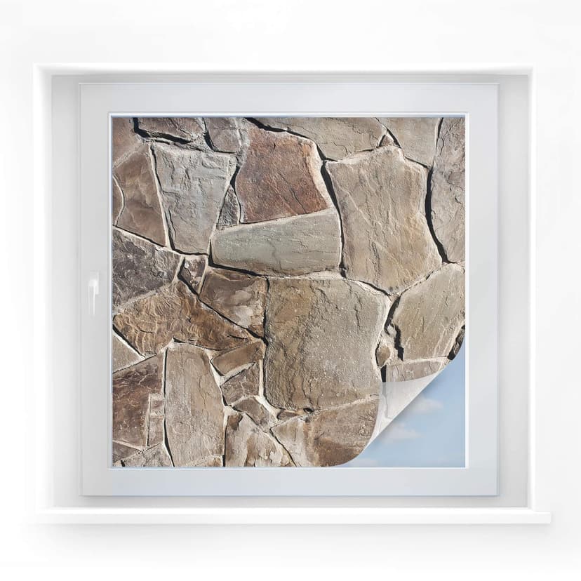 Pellicola adesiva per vetri - muro mediterraneo (quadrato)