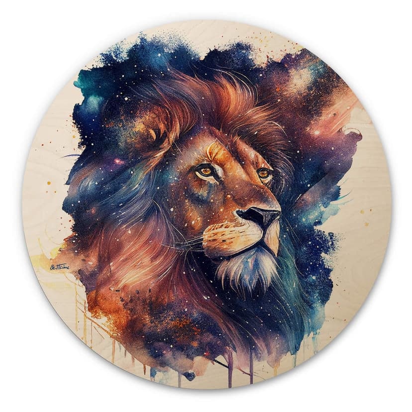 Stampa su legno Heine - Strong Lion