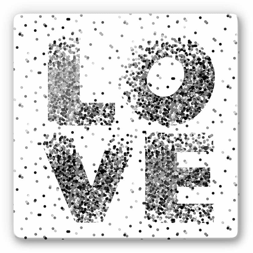 Stampa su vetro - Coriandoli in love - quadrato