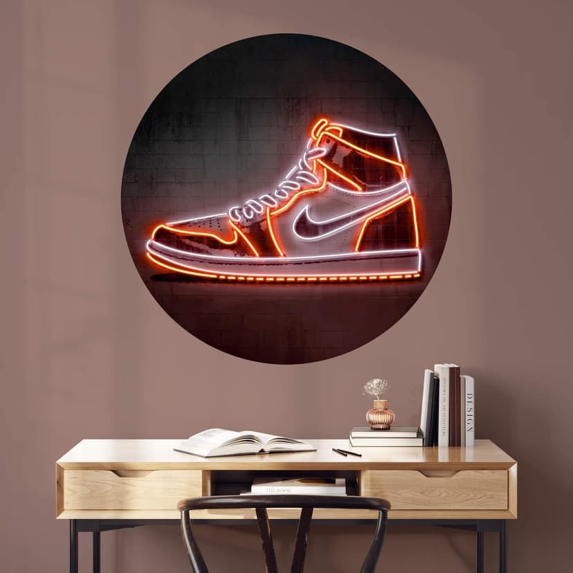 Adesivo murale al neon di Mielu - decorazione luminosa rotonda per gli appassionati di sneaker
