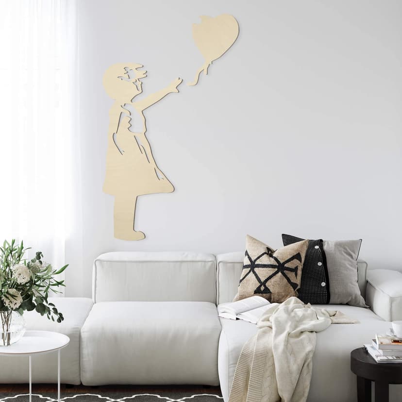 Decoro in legno Banksy - Girl with the red ballon