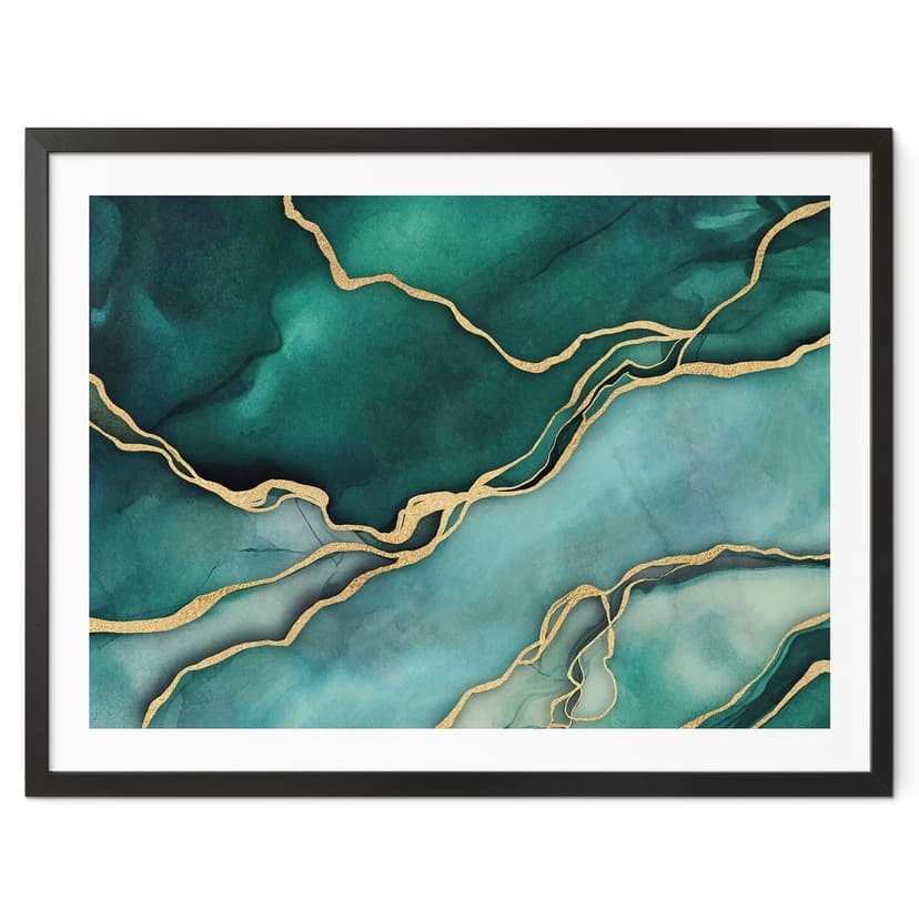 Poster Marmo in oro-verde - Haase
