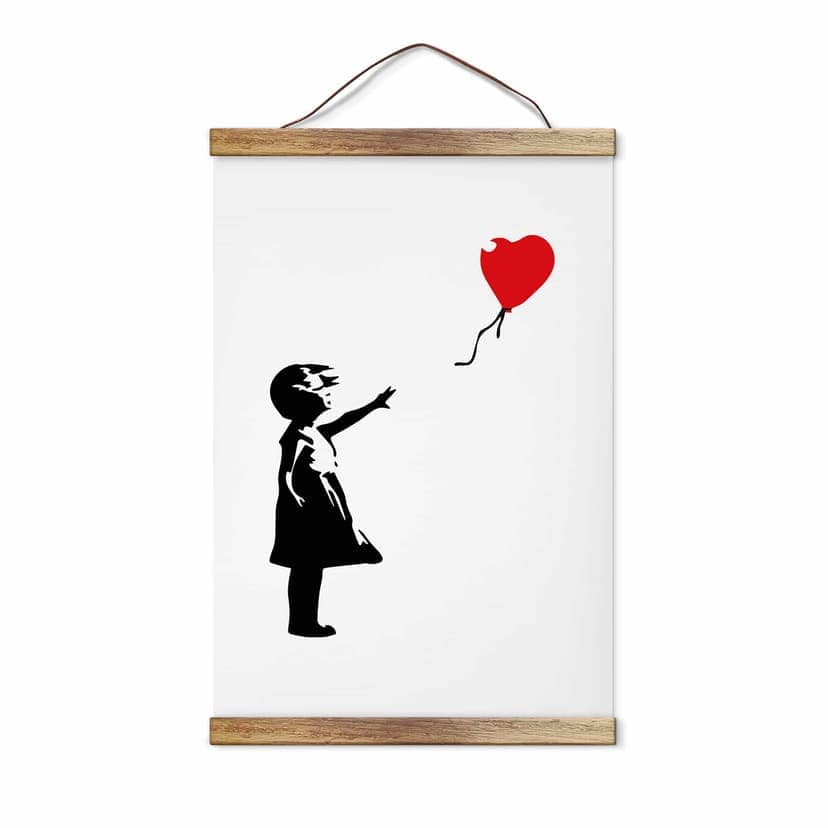 Tela, quadro in tessuto da appendere Banksy - Ragazza con il palloncino rosso