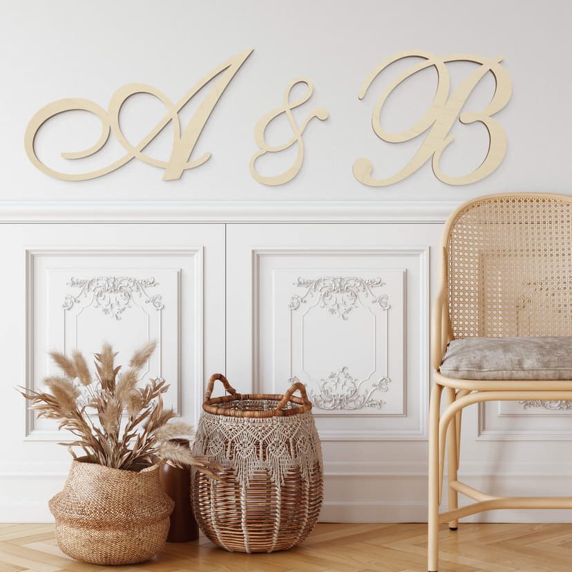 Lettere in legno - Corsivo