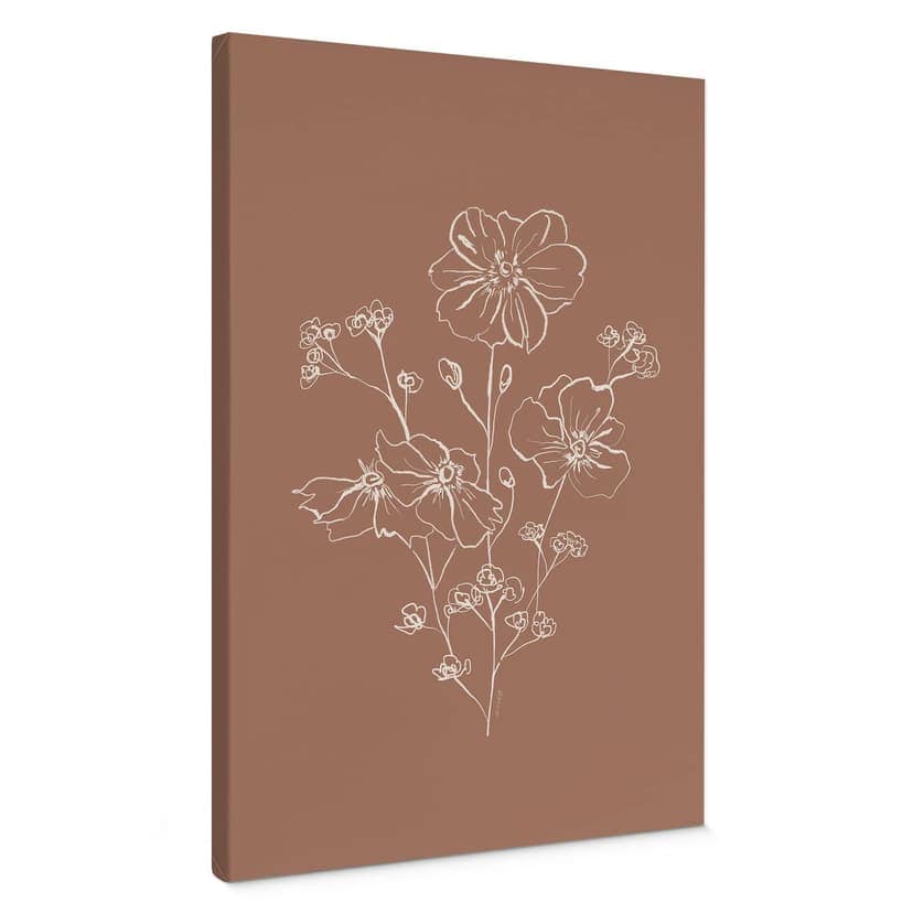 Stampe su tela Bouquet di rose selvatiche Mousse di moka - Illustrazione di anice