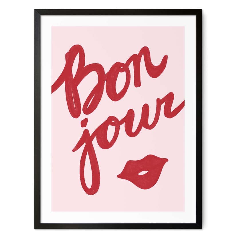 Poster Bonjour con bocca che bacia - Fritsch