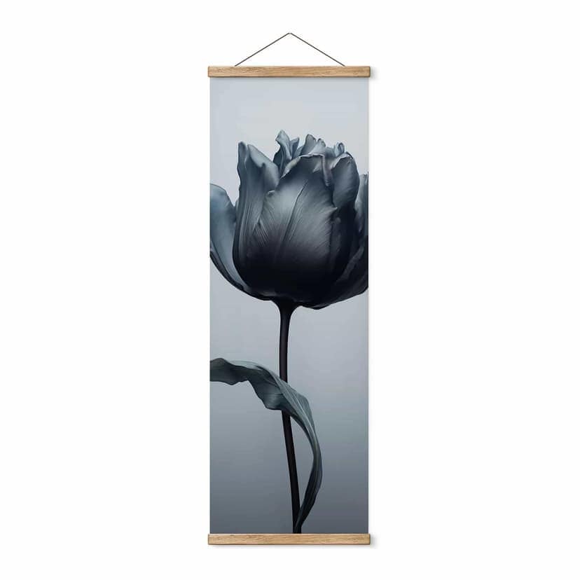 Poster tessile Tulipano vellutato in nero - Paksoylu