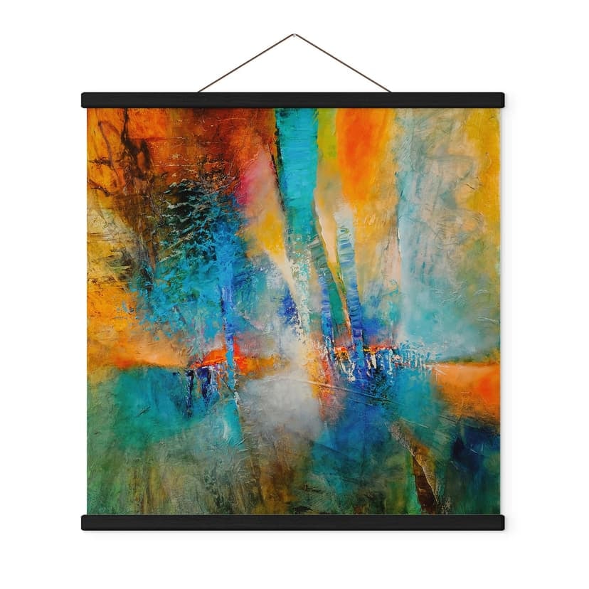 Stampe su tessuto Urban light in blu e arancione - Schmucker - Quadrato