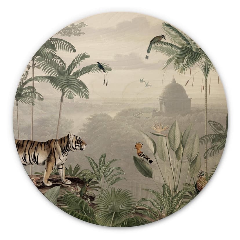 Stampa su legno Sir Edward - La tigre ai tropici - Round
