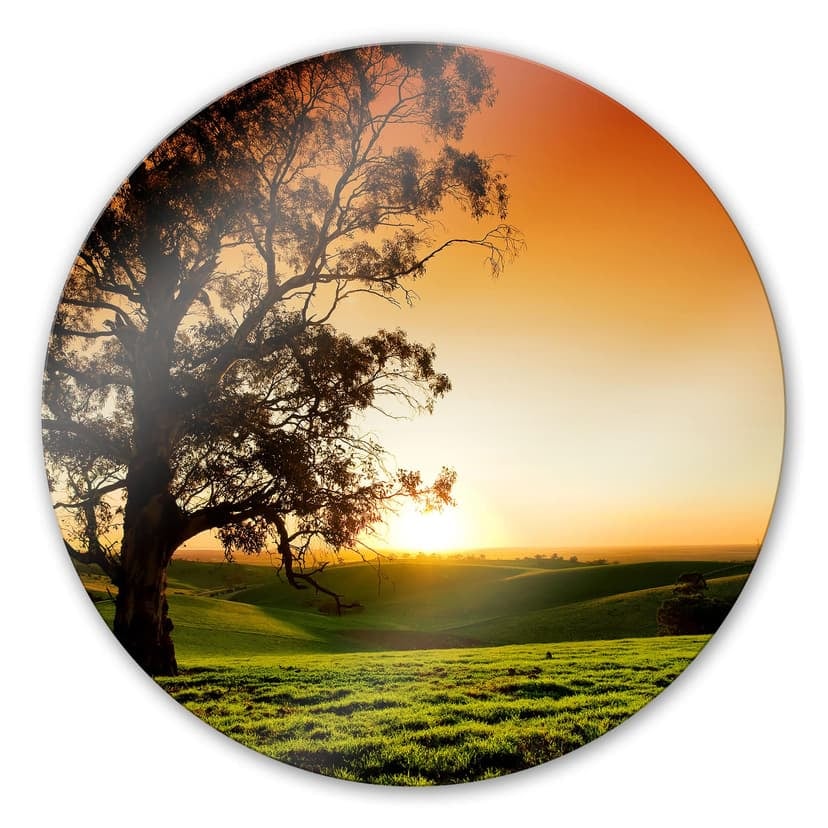 Tramonto sulle colline - tondo