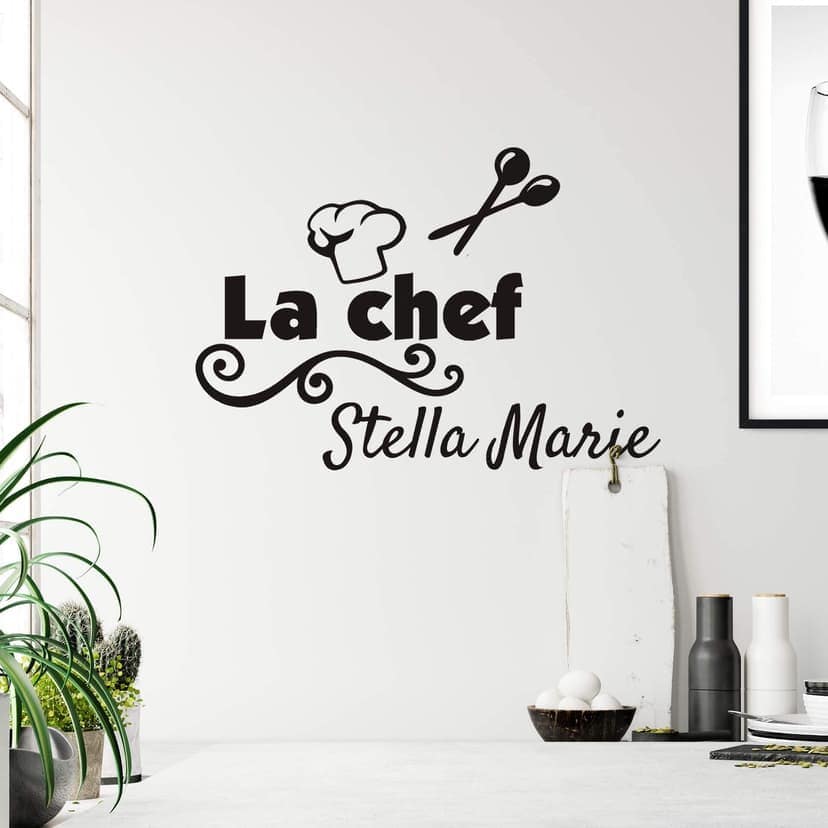 Adesivo murale La chef + Nome