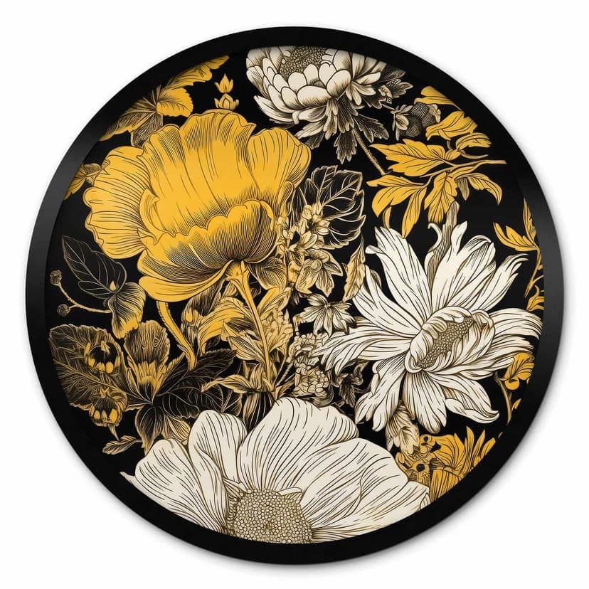 Poster Splendore di fiori in ocra - Jaszke