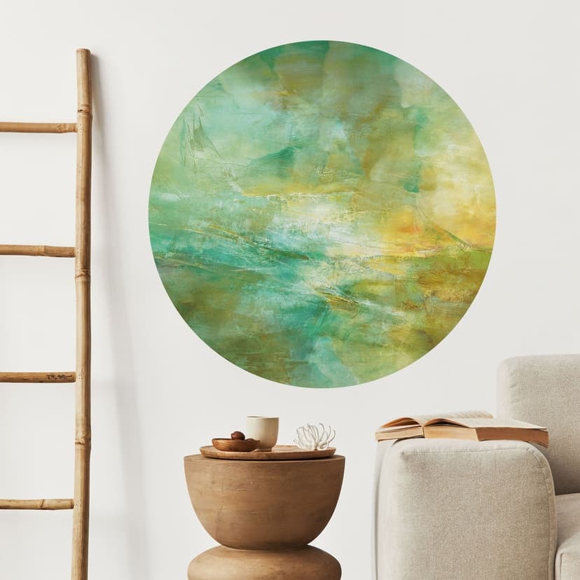 Adesivo murale Orizzonte astratto in verde lime - Schmucker - Rotondo