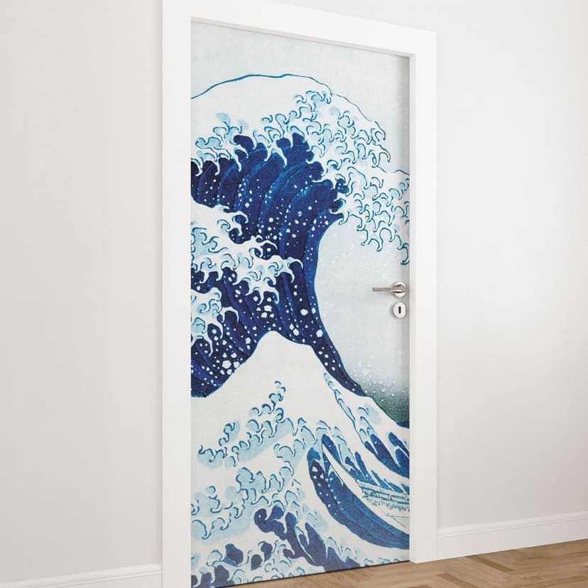 Pellicola per porta La Grande Onda di Kanagawa - Hokusai - Decorazione autoadesiva per porte