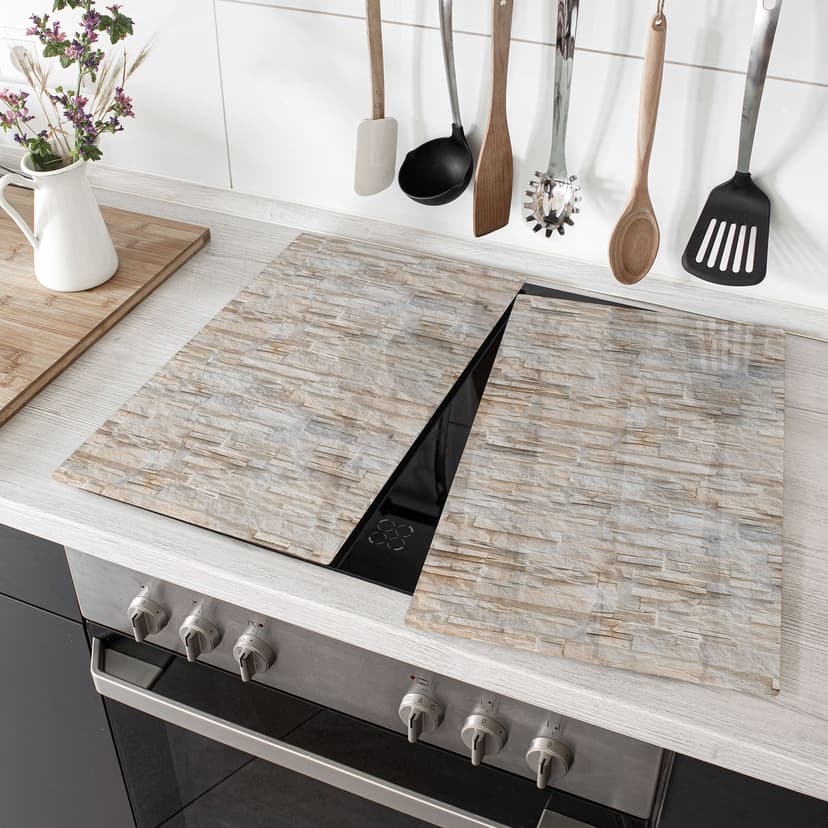Piano cottura per la cucina - Parete in pietra naturale