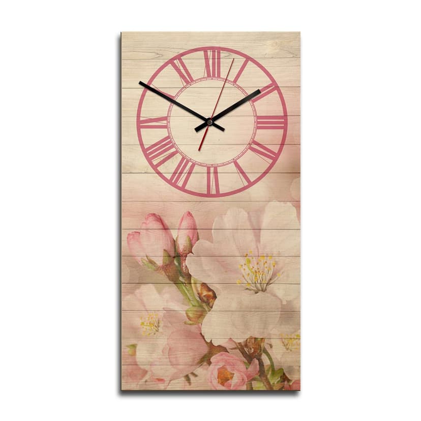 Orologio in legno - Fiori di ciliegio