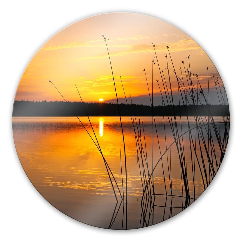 Tramonto sul lago - tondo
