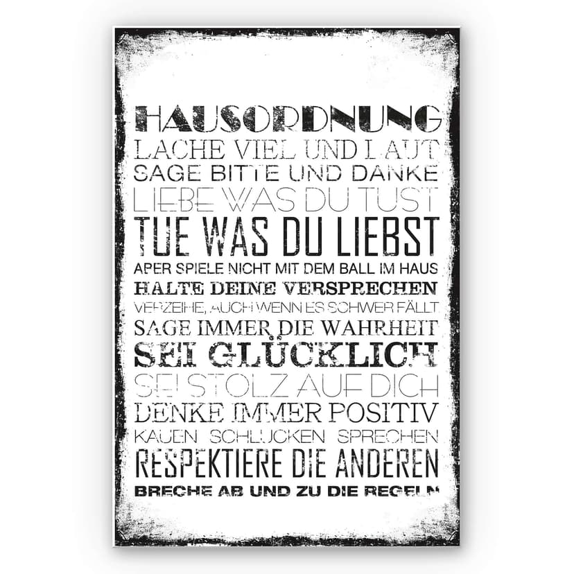 Wandbild Hausordnung