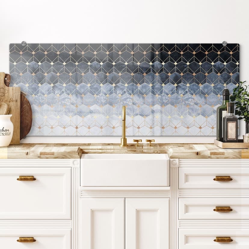 Pannello paraschizzi Fredriksson – Esagoni blu