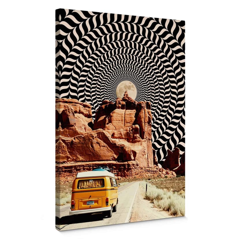 Stampa su tela Viaggio in auto - Viaggio sulla luna - Taudalpoi
