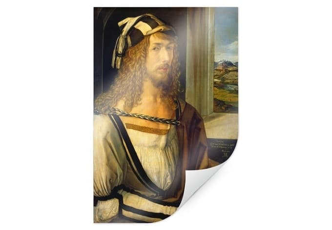 Poster Dürer - Autoritratto con paesaggio