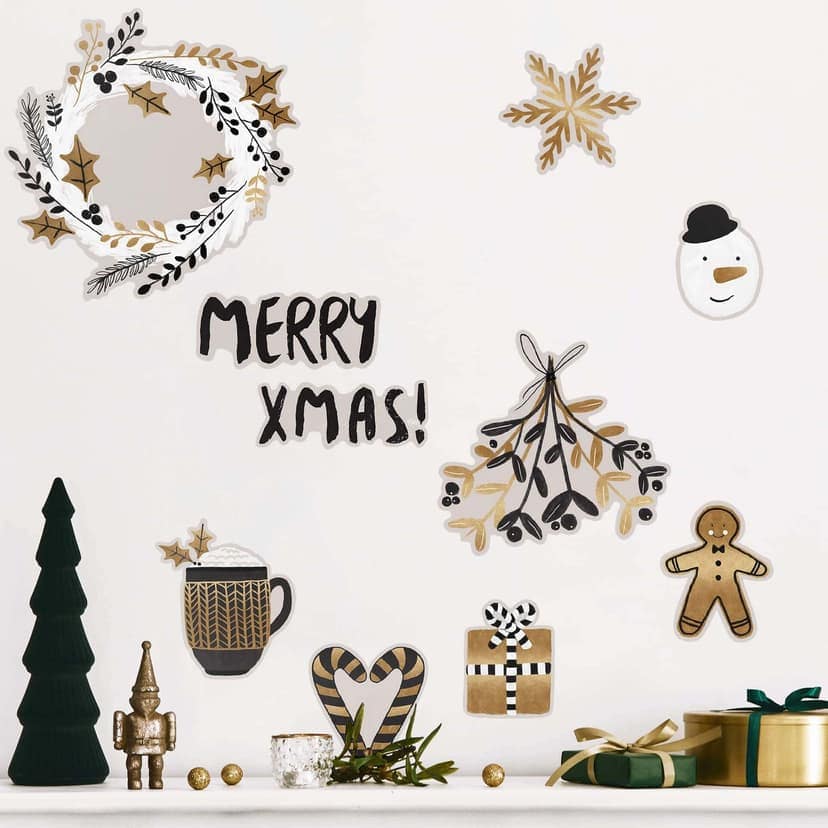Adesivo murale Orara Studio - Christmas Time black gold
