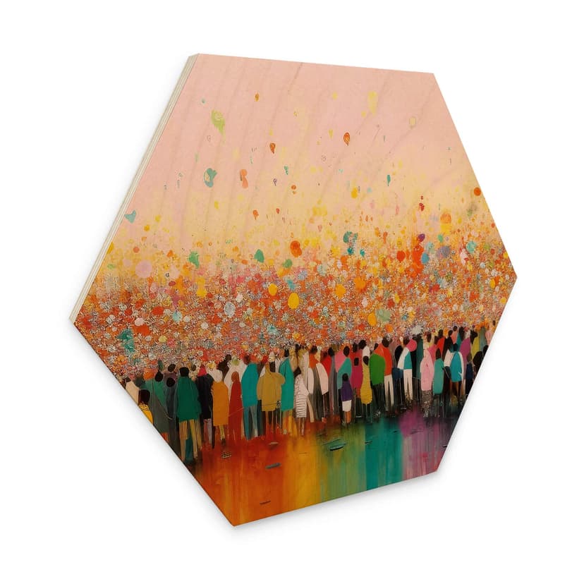 Esagono in legno Treechild - Happy People