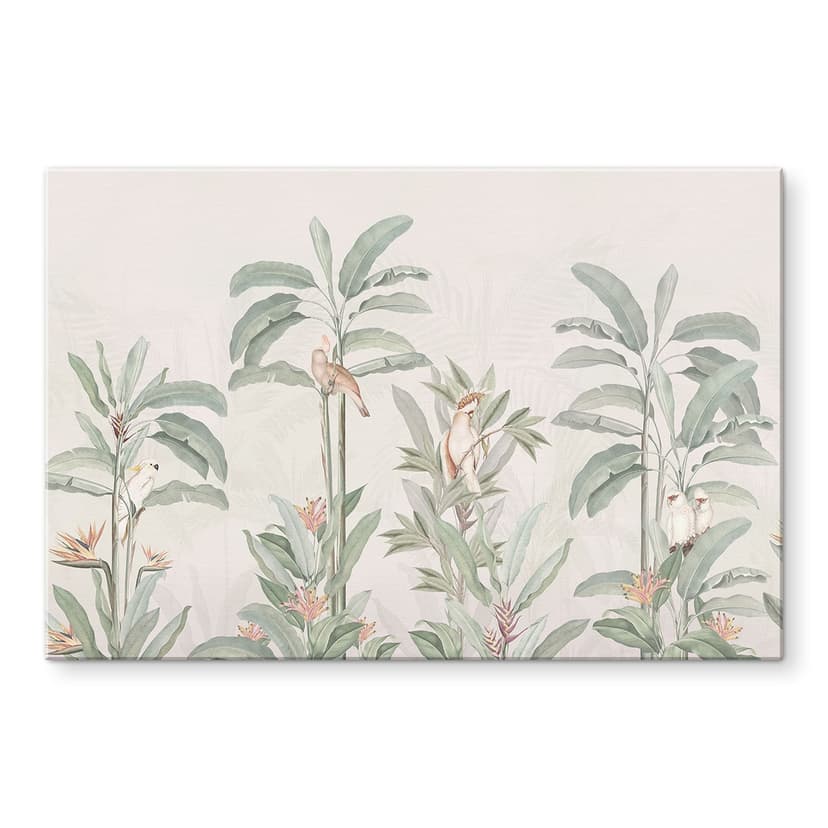 Foresta tropicale con cacatua - Bloomery Decor - Alluminio dibond
