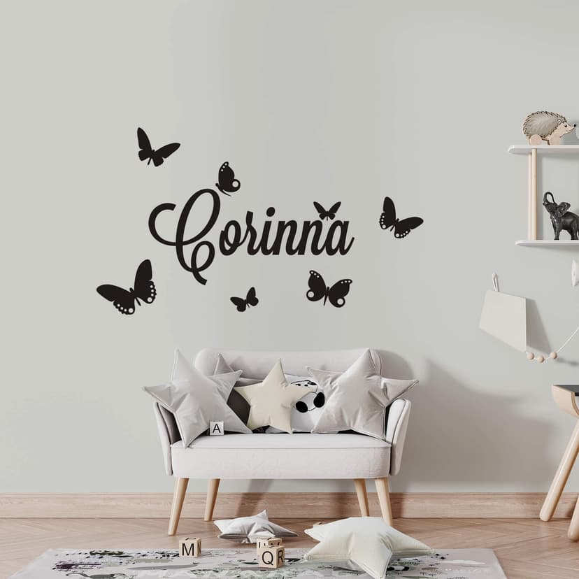 Adesivo murale farfalle + Nome