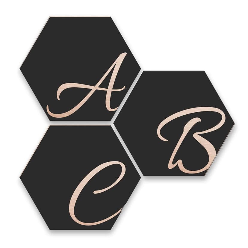 Esagoni Alu-Dibond - Lettere