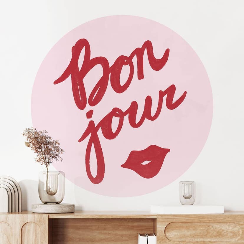Adesivo murale Bonjour con bocca che bacia - Fritsch