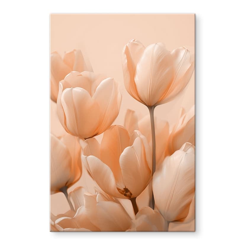 Stampa su vetro acrilico Tulipani color pesca - Treechild