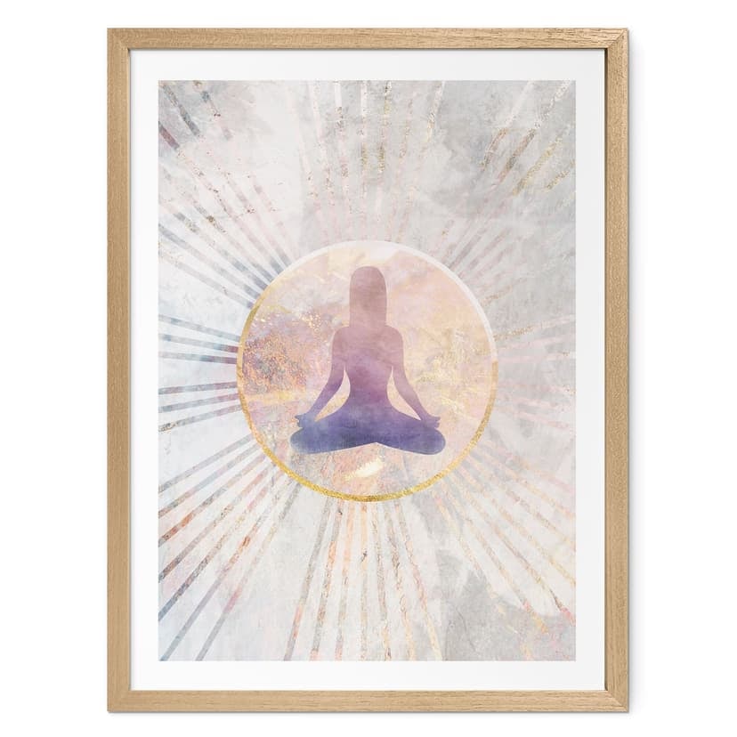 Poster sulla posizione del loto - Meditazione nella luce dorata - Manovski